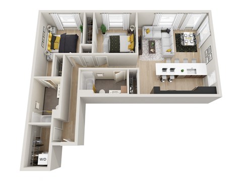 2C Floor Plan at Ion Town Center, Washington, 98133